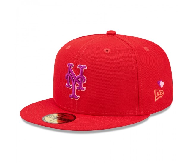 New York Mets Men's New Era Red Purple Undervisor 59FIFTY Fitted Hat