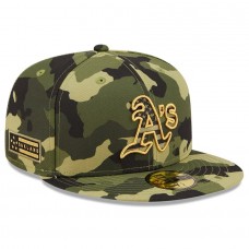 Oakland Athletics Men's New Era Camo 2022 Armed Forces Day On-Field 59FIFTY Fitted Hat