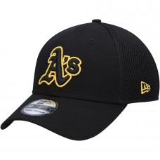 Oakland Athletics Men's New Era Black Team Neo 39THIRTY Flex Hat