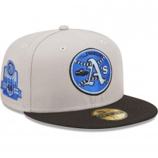 Oakland Athletics Men's New Era Gray/Black 40th Anniversary Undervisor 59FIFTY Fitted Hat