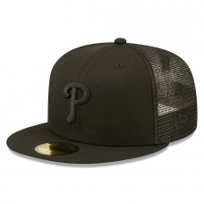 Philadelphia Phillies Men's New Era Blackout Trucker 59FIFTY Fitted Hat