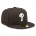 Philadelphia Phillies Men's New Era Black Team Logo 59FIFTY Fitted Hat
