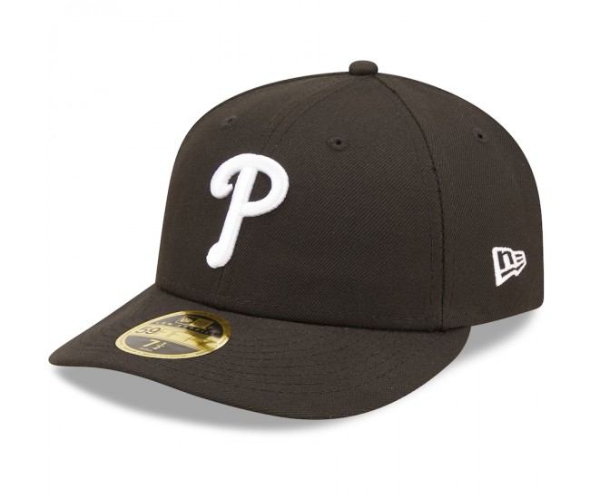 Philadelphia Phillies Men's New Era Black & White Low Profile 59FIFTY Fitted Hat