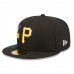 Pittsburgh Pirates Men's New Era Black Blooming 59FIFTY Fitted Hat