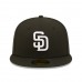 San Diego Padres Men's New Era Black Team Logo 59FIFTY Fitted Hat