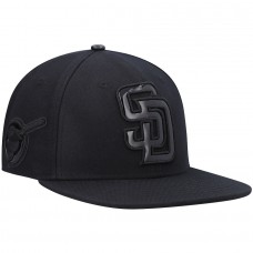 Men's San Diego Padres Pro Standard Black Triple Black Wool Snapback Hat