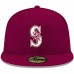 Seattle Mariners Men's New Era Cardinal Logo White 59FIFTY Fitted Hat