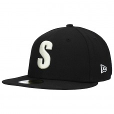 Seattle Mariners Men's New Era Black Cooperstown Collection Turn Back The Clock Steelheads 59FIFTY Fitted Hat