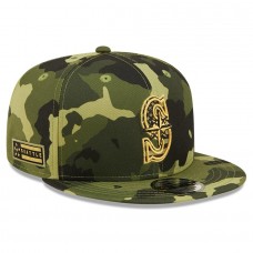 Seattle Mariners Men's New Era Camo 2022 Armed Forces Day 9FIFTY Snapback Adjustable Hat