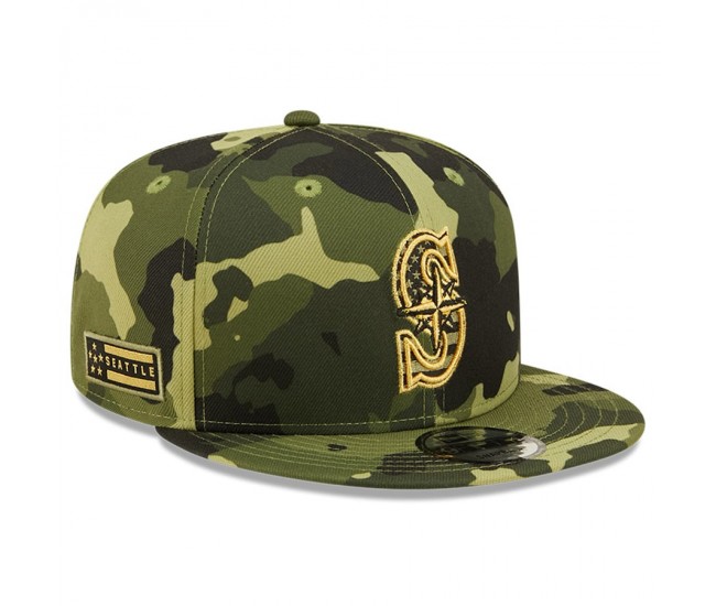 Seattle Mariners Men's New Era Camo 2022 Armed Forces Day 9FIFTY Snapback Adjustable Hat