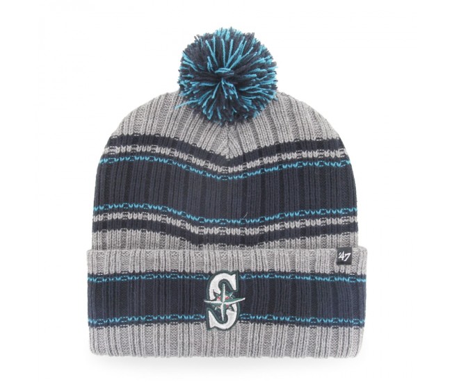 Seattle Mariners Men's '47 Gray Rexford Cuffed Knit Hat with Pom