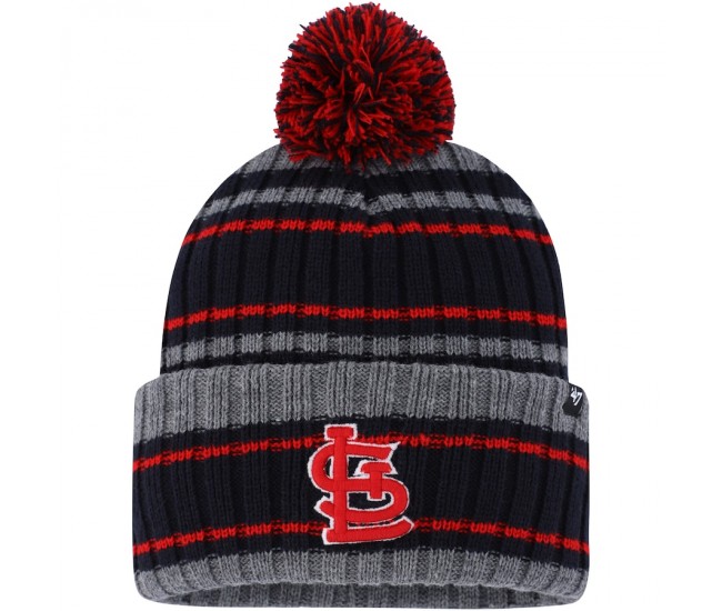 St. Louis Cardinals Men's '47 Gray/Navy Rexford Cuffed Knit Hat with Pom