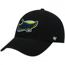 Tampa Bay Rays Men's '47 Black 2000 Logo Cooperstown Collection Clean Up Adjustable Hat