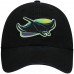 Tampa Bay Rays Men's '47 Black 2000 Logo Cooperstown Collection Clean Up Adjustable Hat