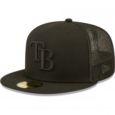 Tampa Bay Rays Men's New Era Blackout Trucker 59FIFTY Fitted Hat