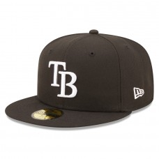 Tampa Bay Rays Men's New Era Black Team Logo 59FIFTY Fitted Hat