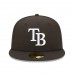 Tampa Bay Rays Men's New Era Black Team Logo 59FIFTY Fitted Hat