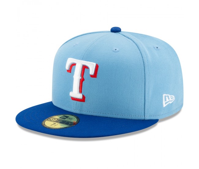 Texas Rangers Men's New Era Light Blue/Royal On-Field Authentic Collection 59FIFTY Fitted Hat