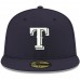 Texas Rangers Men's New Era Navy Logo White 59FIFTY Fitted Hat