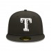 Texas Rangers Men's New Era Black Team Logo 59FIFTY Fitted Hat