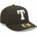 Texas Rangers Men's New Era Black & White Low Profile 59FIFTY Fitted Hat
