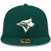 Toronto Blue Jays Men's New Era Green Logo White 59FIFTY Fitted Hat