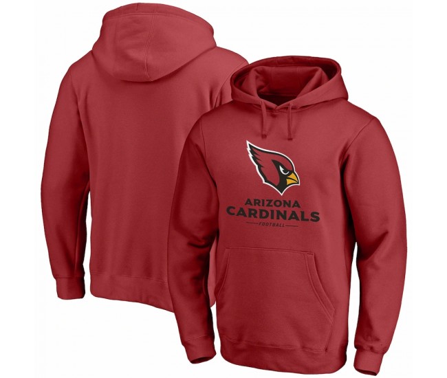 Arizona Cardinalss Men's Fanatics Branded Cardinal Logo Team Lockup Fitted Pullover Hoodie