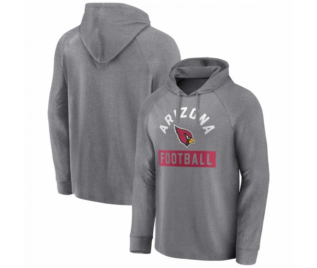 Arizona Cardinals Men's Fanatics Branded Heathered Gray No Time Off Raglan Pullover Hoodie