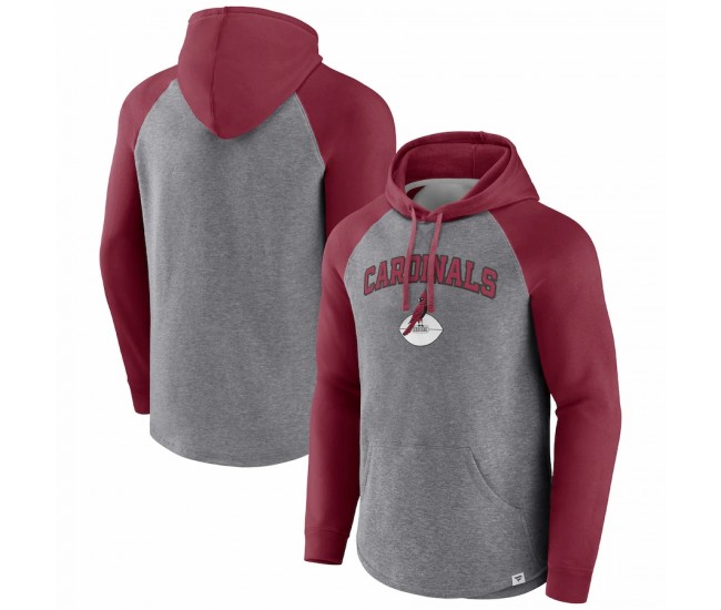 Arizona Cardinals Men's Fanatics Branded Heathered Gray/Cardinal By Design Raglan Pullover Hoodie