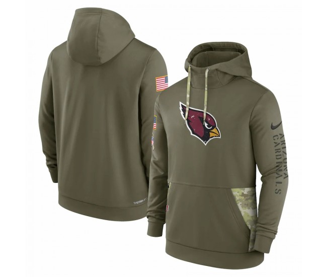 Arizona Cardinals Men's Nike Olive 2022 Salute to Service Therma Performance Pullover Hoodie
