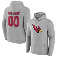 Arizona Cardinals Men's Fanatics Branded Heathered Gray Team Authentic Custom Pullover Hoodie