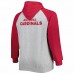 Arizona Cardinals Men's Heather Gray Big & Tall Fleece Raglan Full-Zip Hoodie Jacket