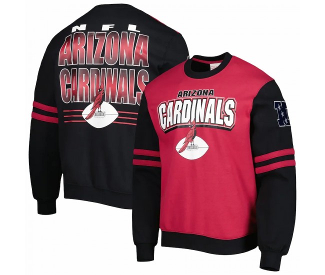 Arizona Cardinals Men's Mitchell & Ness Cardinal All Over 2.0 Pullover Sweatshirt