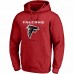 Atlanta Falconss Men's Fanatics Branded Red Logo Team Lockup Fitted Pullover Hoodie