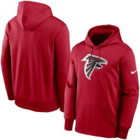 Atlanta Falcons Men's Nike Red Fan Gear Primary Logo Therma Performance Pullover Hoodie