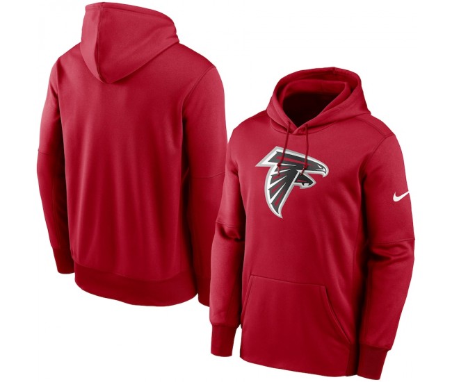 Atlanta Falcons Men's Nike Red Fan Gear Primary Logo Therma Performance Pullover Hoodie