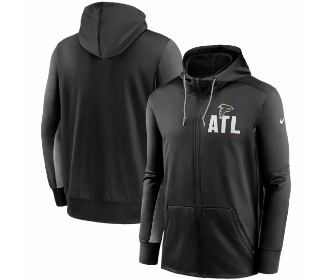 Atlanta Falcons Men's Nike Black/Gray Mascot Performance Full-Zip Hoodie