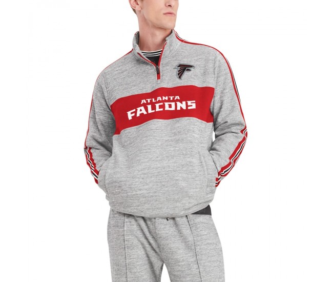Atlanta Falcons Men's Tommy Hilfiger Heathered Gray Mario Quarter-Zip Jacket