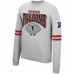 Atlanta Falcons Men's Mitchell & Ness Heathered Gray Allover Print Fleece Pullover Sweatshirt