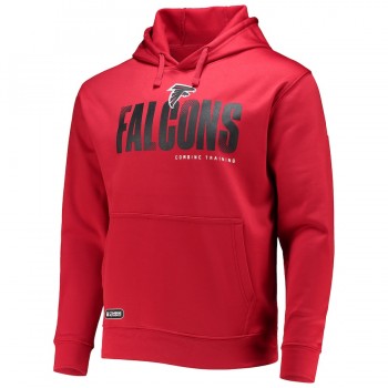  Atlanta Falcons Men's New Era Red Combine Authentic Hard Hash Pullover Hoodie