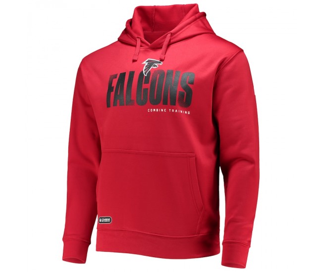  Atlanta Falcons Men's New Era Red Combine Authentic Hard Hash Pullover Hoodie