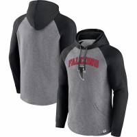 Atlanta Falcons Men's Fanatics Branded Heathered Gray/Black By Design Raglan Pullover Hoodie