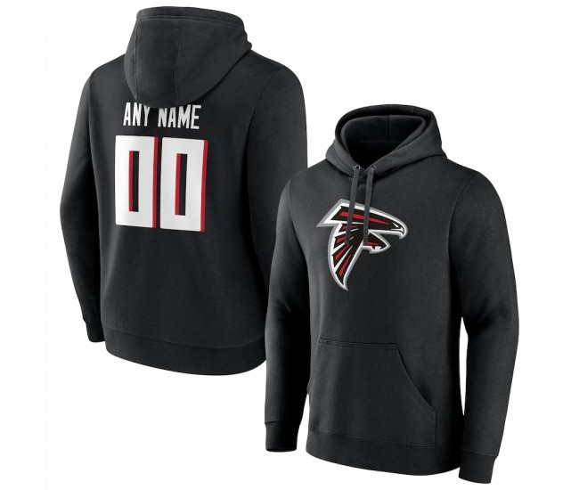 Atlanta Falcons Men's Fanatics Branded Black Team Authentic Personalized Name & Number Pullover Hoodie