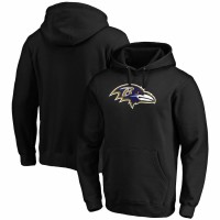 Baltimore Ravens Men's Fanatics Branded Black Primary Logo Fitted Pullover Hoodie