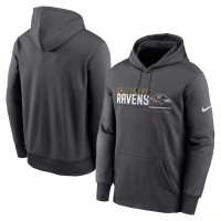 Baltimore Ravens Men's Nike Anthracite Prime Logo Name Split Pullover Hoodie