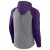Baltimore Ravens Men's Fanatics Branded Heathered Gray/Purple By Design Raglan Pullover Hoodie