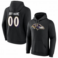 Baltimore Ravens Men's Fanatics Branded Black Team Authentic Personalized Name & Number Pullover Hoodie