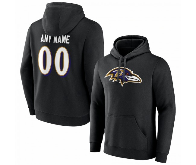 Baltimore Ravens Men's Fanatics Branded Black Team Authentic Personalized Name & Number Pullover Hoodie