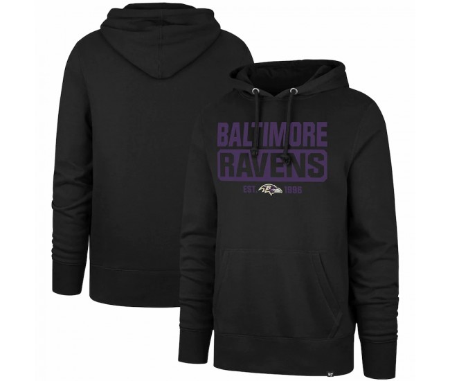Baltimore Ravens Men's '47 Black Box Out Headline Pullover Hoodie