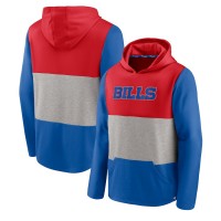 Buffalo Bills Men's Fanatics Branded Red/Royal Linear Logo Pullover Hoodie